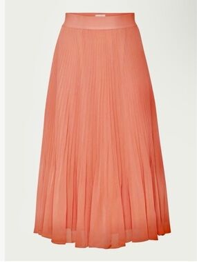 Aritzia Wilfred Twirl Skirt in Coral Pleated Chiffon Midi, US S